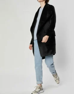 Manteau en Fausse Fourrure Carla noir