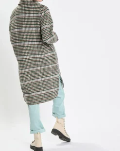 Manteau en Laine mélangée à carreaux multicolore