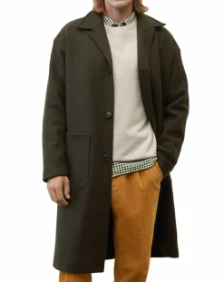 Manteau en Laine mélangée bouillie marron