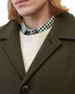 Manteau en Laine mélangée bouillie marron