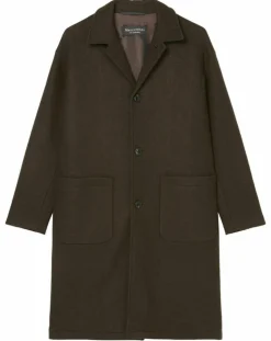 Manteau en Laine mélangée bouillie marron