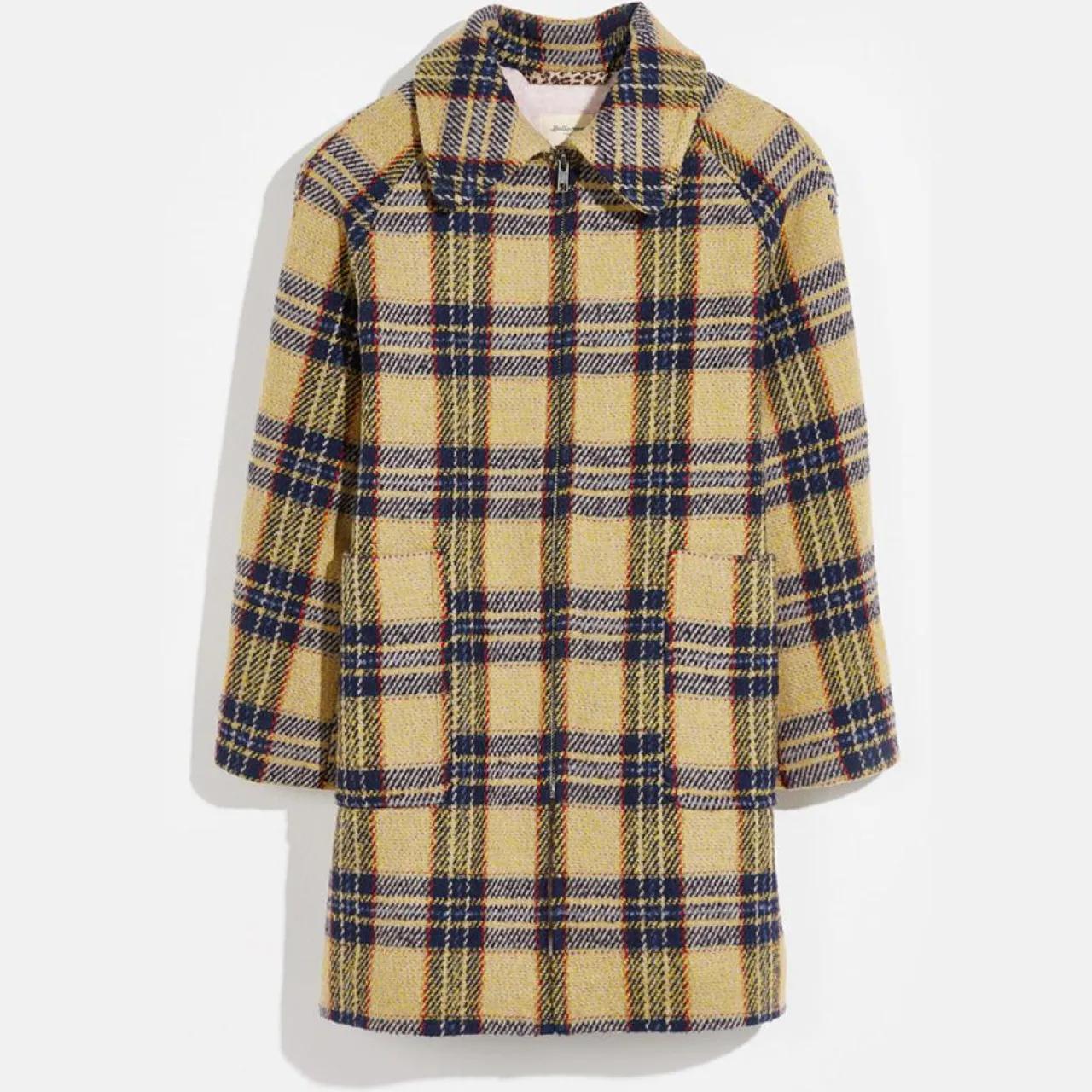 Manteau en Laine mélangée Castor tartan jaune