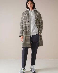 Manteau en Laine mélangée Coop à carreaux noir/jaune