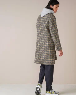 Manteau en Laine mélangée Coop à carreaux noir/jaune