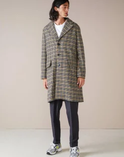 Manteau en Laine mélangée Coop à carreaux noir/jaune