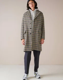 Manteau en Laine mélangée Coop à carreaux noir/jaune