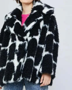 Manteau en Laine mélangée Fatma noir/blanc