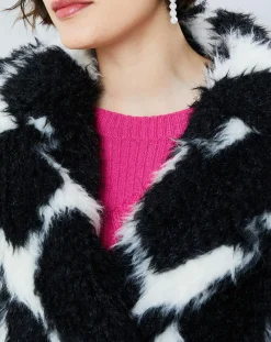 Manteau en Laine mélangée Fatma noir/blanc