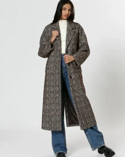 Manteau en Laine mélangée Inès marron