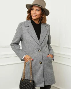 Manteau en Laine mélangée Josette gris