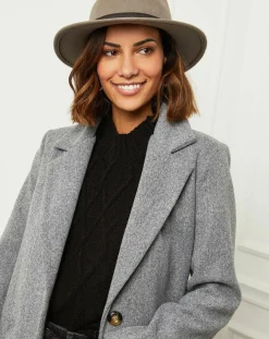 Manteau en Laine mélangée Josette gris