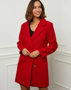 Manteau en Laine mélangée Josette rouge
