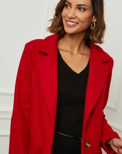 Manteau en Laine mélangée Josette rouge