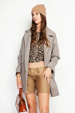 Manteau en Laine mélangée marron