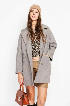 Manteau en Laine mélangée marron