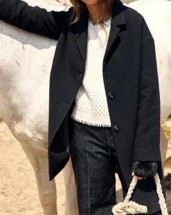 Manteau en Laine mélangée Mirav noir