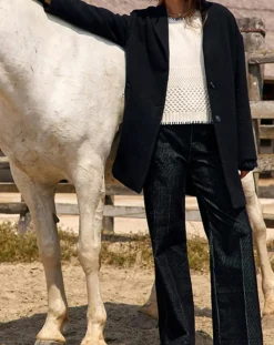 Manteau en Laine mélangée Mirav noir