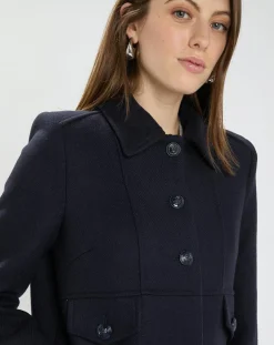 Manteau en Laine mélangée Maja nuit