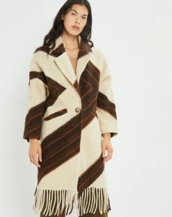 Manteau en Laine mélangée Nil café/beige