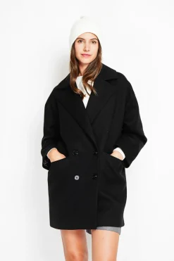 Manteau en Laine mélangée noir