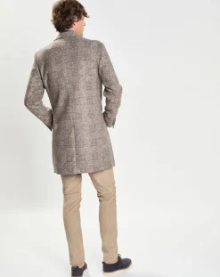 Manteau en Laine mélangée Prince de Galles gris clair