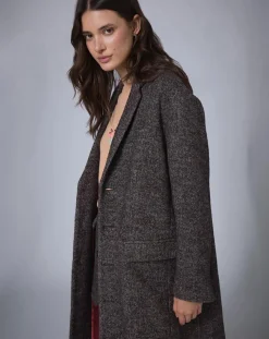 Manteau en Laine mélangée Raymonde chocolat
