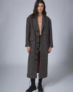 Manteau en Laine mélangée Raymonde chocolat