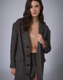 Manteau en Laine mélangée Raymonde chocolat