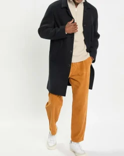 Manteau en Laine mélangée raglan noir