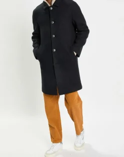 Manteau en Laine mélangée raglan noir