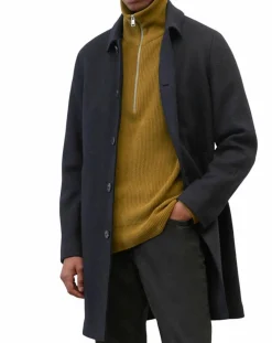 Manteau en Laine mélangée raglan noir