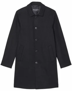 Manteau en Laine mélangée raglan noir