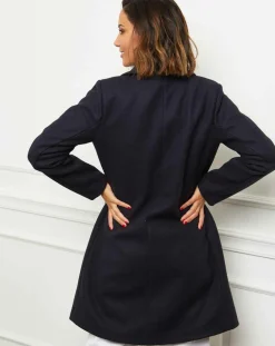 Manteau en Laine mélangée Zoe marine