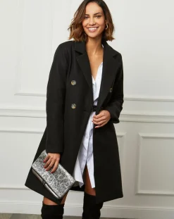 Manteau en Laine mélangée Zoe noir