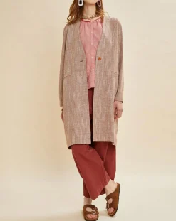 Manteau en Lin mélangé Martini terre/écru