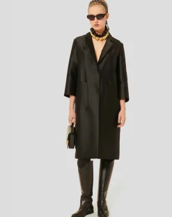 Manteau en satin Martin noir