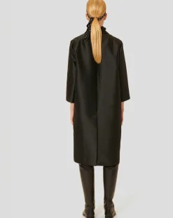 Manteau en satin Martin noir