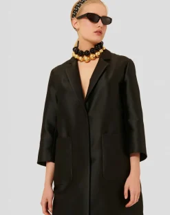 Manteau en satin Martin noir