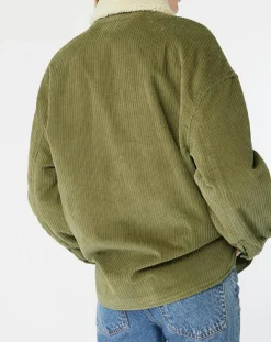 Manteau en Velours côtelé Lucky kaki