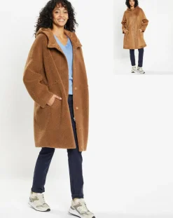 Manteau réversible en Fausse Fourrure Happy toffee