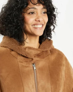 Manteau réversible en Fausse Fourrure Happy toffee