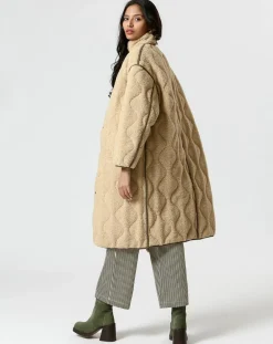 Manteau réversible Marie kaki/beige