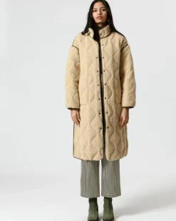 Manteau réversible Marie kaki/beige