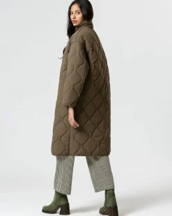 Manteau réversible Marie kaki/beige
