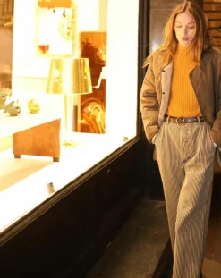 Manteau réversible Virginie kaki/beige