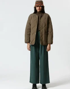 Manteau réversible Virginie kaki/beige