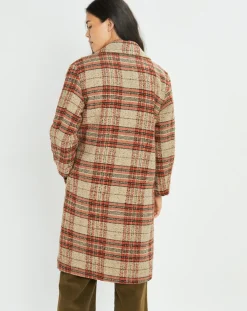 Manteau West à carreaux épice