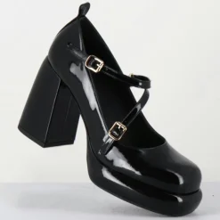 Mary Jane en Cuir abra noires - Talon : 9.5cm