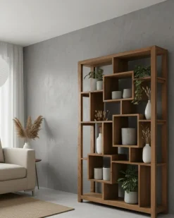 Maze - Étagère en bois massif de Teck