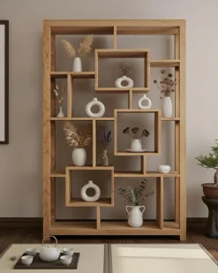 Maze - Étagère en bois massif de Teck